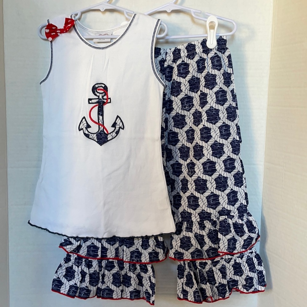 ANN LOREN Boutique Girls Top and Pants Size 7/8